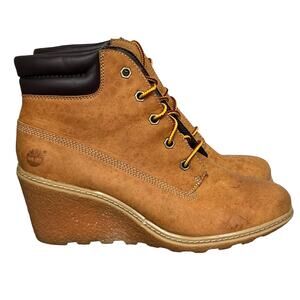 Timberland Earthkeepers Amston 8251A Wedge Bootie Beige Ankle Women’s Size 7